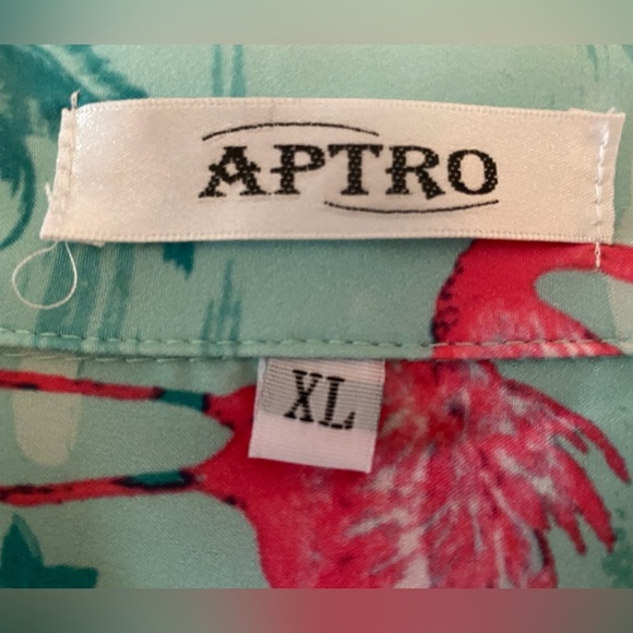 Aptro Tropical Hawaiian Short Sleeve Button Down Shirt Msn’s Sz XL - Picture 6 of 15